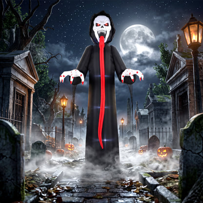 10 FT Halloween Inflatable Skeleton, Scary Halloween Decoration with Built-in LED Lights for Indoor Outdoor Decor