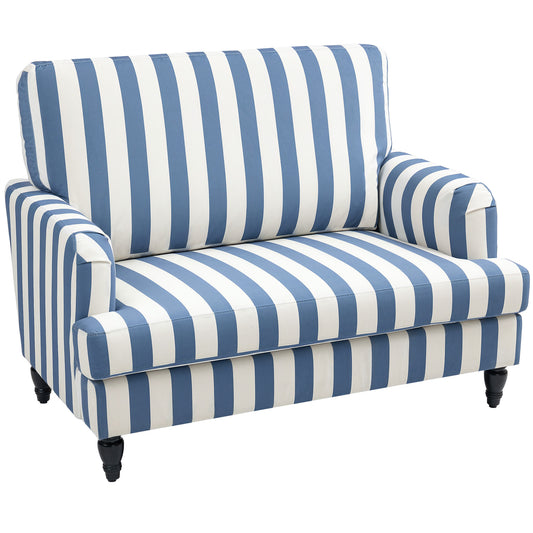 Modern Cuddle Chair, Velvet Single Sofa Armchair with Stripe, Turned Legs and Wide Seat