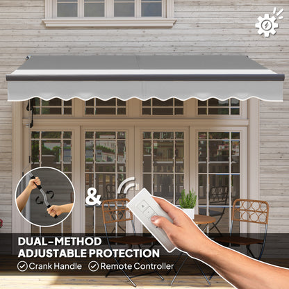 3 x 2.5m Electric Awning with Remote Controller, Aluminium Frame DIY Retractable Awning