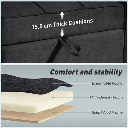3-in-1 Single Sofa Bed, Convertible Sleeper Chair Bed - Black