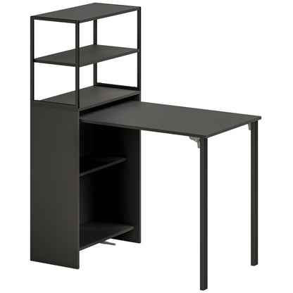 Folding Shelf and Work Table - Black