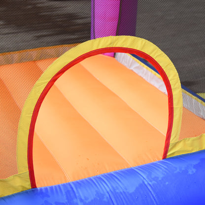Kids Bouncy Castle House Inflatable Trampoline Slide Water Pool 3 in 1 with Blower Indoor Outdoor for Kids Age 3-8 Multi-Colo