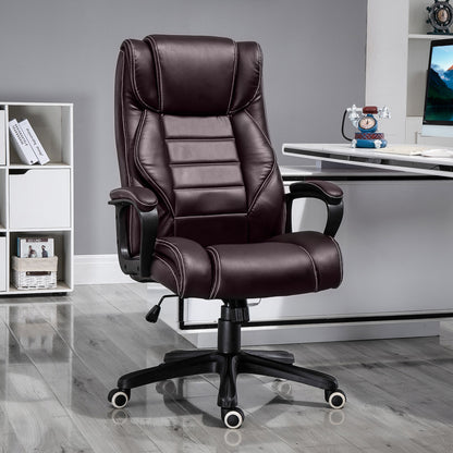 Office Chair with 6-Point Maaage, PU Desk Chair with Padded Seat and Armrest, Computer Chair with Tilt Function for Home