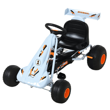 Pedal Go Kart, Kids Ride On Race Car with Brake, Gears Shift, Steering Wheel, Adjustable Seat
