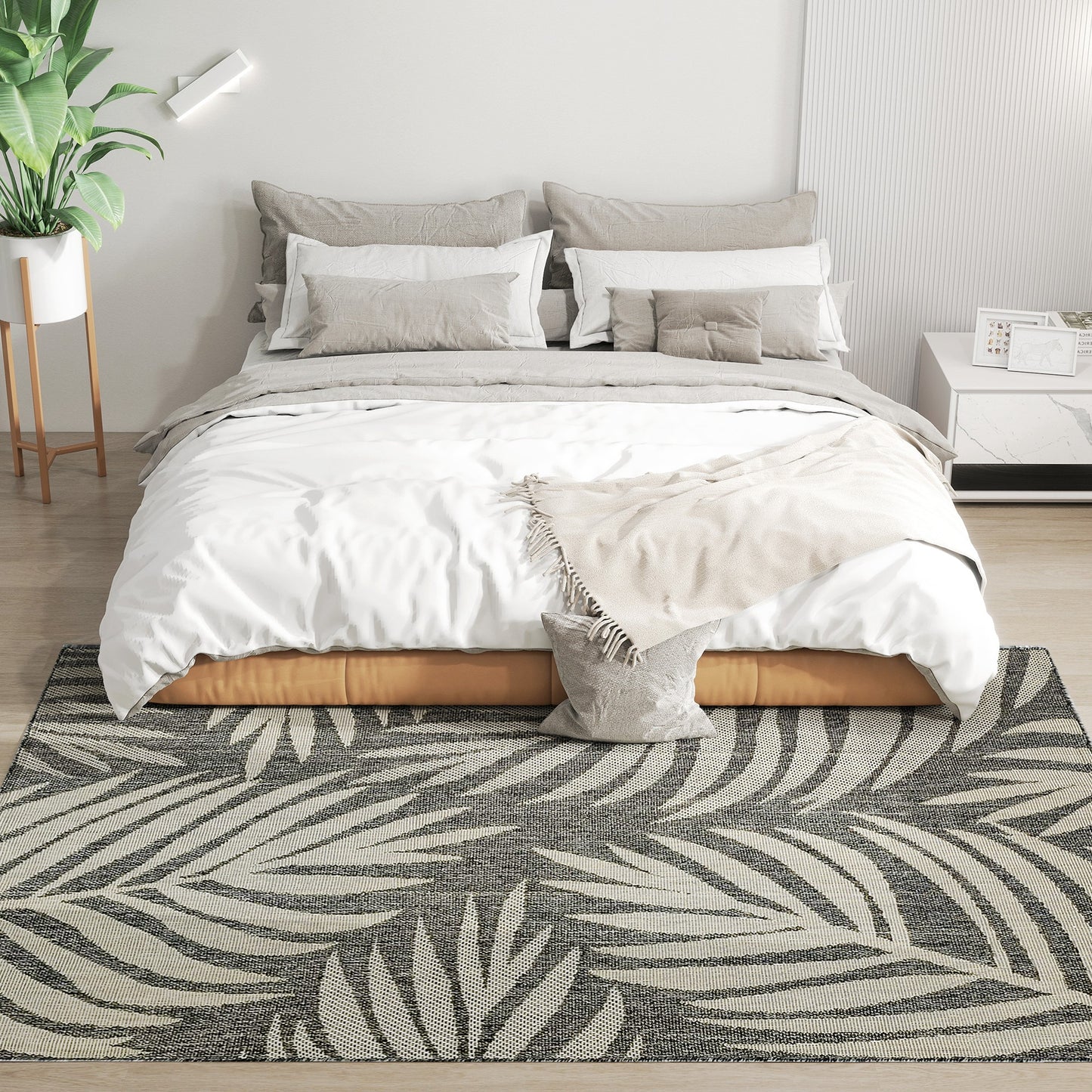 UV Resistant Indoor & Outdoor Area Rug, Easy-Cleaning Machine Washable Rug for Patio, Garden, Kitchen