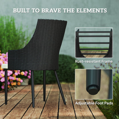 6 Seater Rattan Dining Set with Cushions, Garden Furniture Set with Armchairs, Rectangle Slatted Table Top, Steel Frame