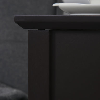 End Table, Narrow Side Table with Flip Top , Shelf, Dark Coffee