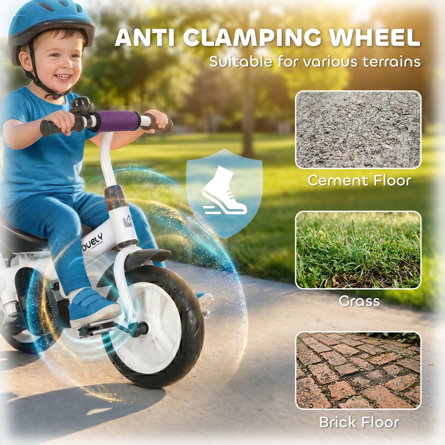 6 in 1 Kids Trike Push Bike w/ Push Handle, Canopy, 5-point Seat Belt, Storage, Footrest, Brake, for 1-5 Years, Purple