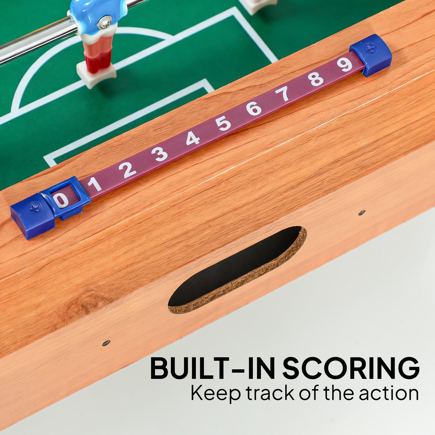 20 in Table-top Football Table with Stainless Steel Rods, Compact Foosball Table for Kids and Adults