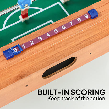 20 in Table-top Football Table with Stainless Steel Rods, Compact Foosball Table for Kids and Adults