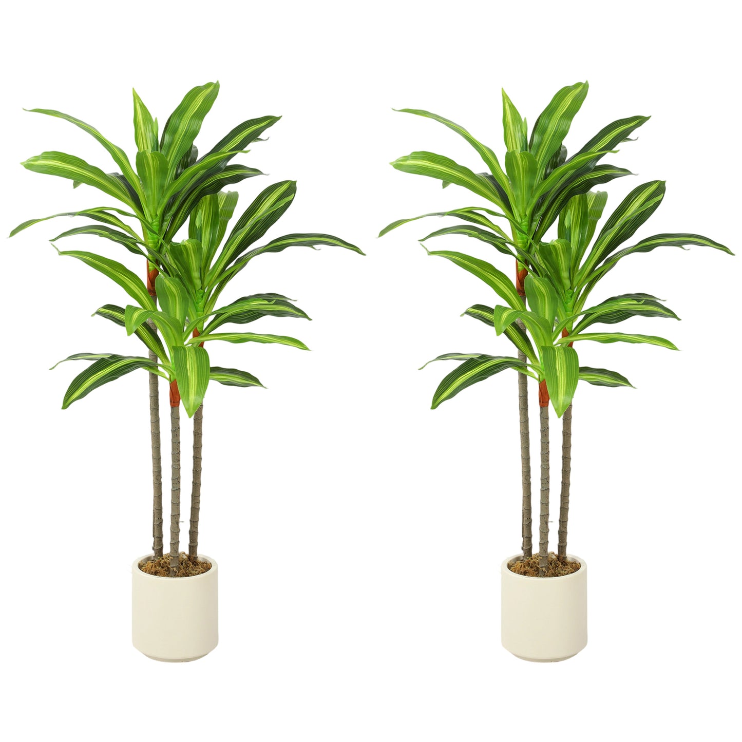 90cm Lifelike Fake Tree, Artificial Dracaena Tree with Bendable Trunks, Green