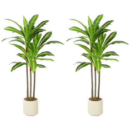 90cm Lifelike Fake Tree, Artificial Dracaena Tree with Bendable Trunks, Green