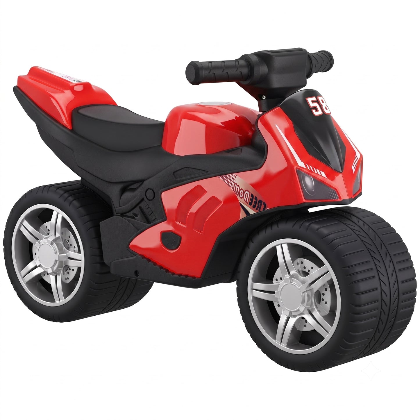 Balance Bike with Music Extra-Wide Wheels Toddler Bike for Boys Girls Red