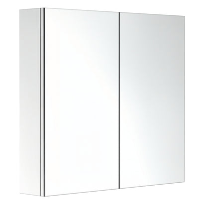 Bathroom Mirror Cabinet, Stainless Steel Wall Mounted Bathroom Storage Cabinet with Double Doors, 60x55cm