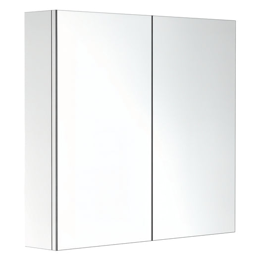 Bathroom Mirror Cabinet, Stainless Steel Wall Mounted Bathroom Storage Cabinet with Double Doors, 60x55cm