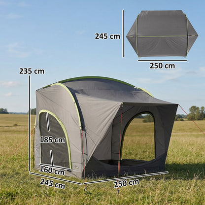 Car Tent with 2.35m Stand-Up Height, 3000mm Waterproof Tailgate Tent with Mesh Windows for Family Camping Travelling