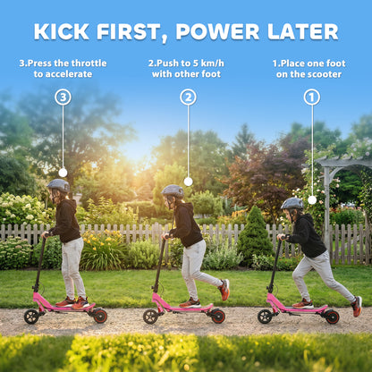 Electric Scooter for Kids, Foldable E Scooter for Age Age 6+ with LED Display, RGB lights, Up to 16km/h, Black
