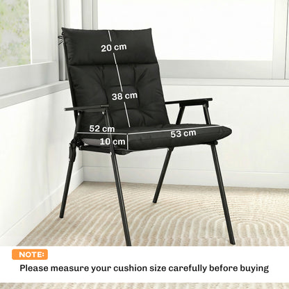 Patio Chair Cushions Set of 4, Waterproof Non-Slip Lounge Chair Cushions, 112x53cm, Black