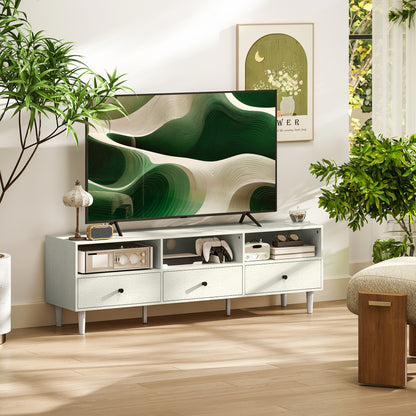 Multi-Storage Minimal TV Stand - Cream White