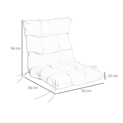 Garden Back Chair Cushion, Comfortable Patio Seat Cushion Pad with Backrest for Outdoor & Indoor Use, Light Grey