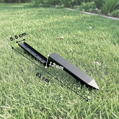 2 Pack Fence Post Repair Kit, 81 cm Metal Fence Post Support with Drill, Garden Ground Spikes for Broken Gate, Posts