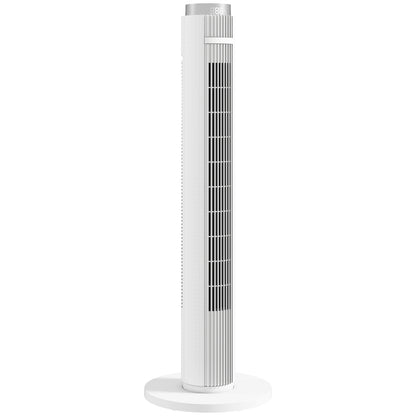 96 cm Tower Fan with WiFi App Control, Standing Floor Fan with 3 Speed 4 Modes, 12 Hour Timer and Night Light White