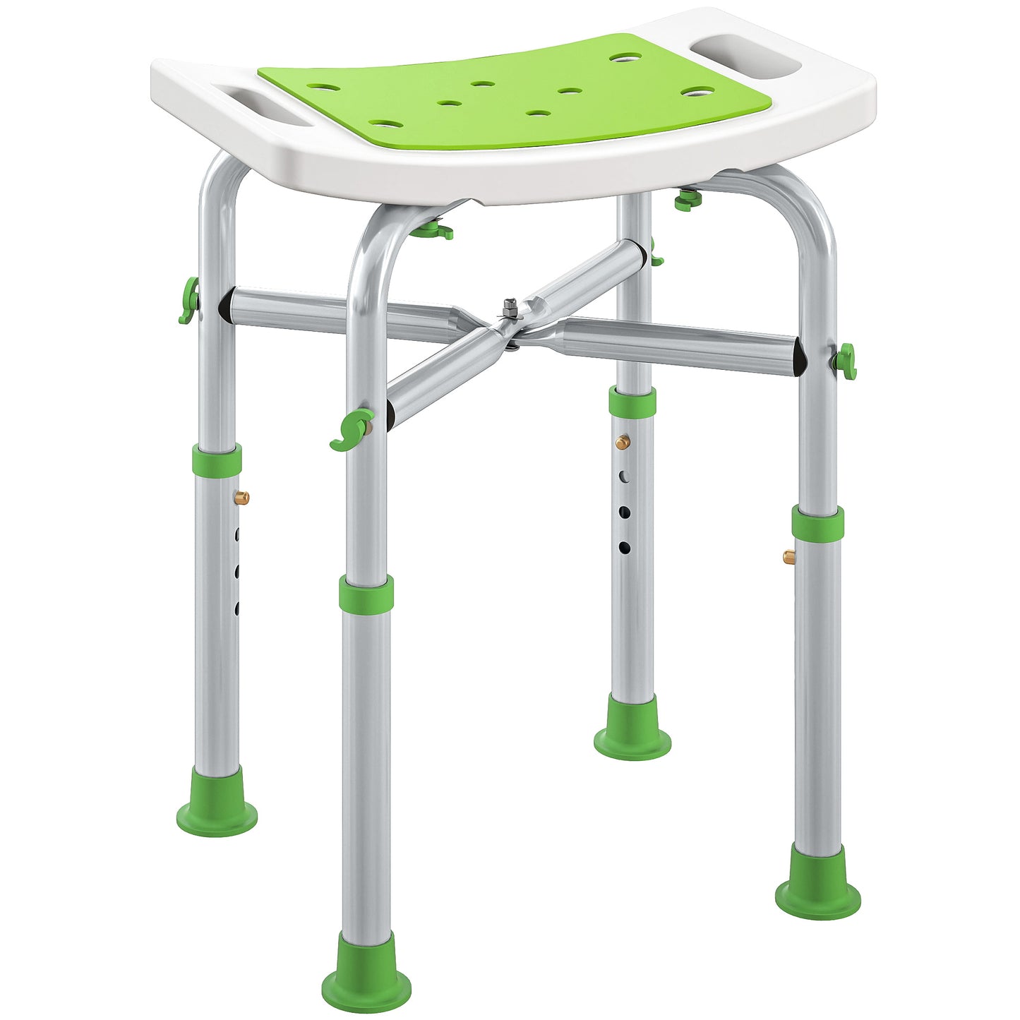 44-51.5cm Aluminium Frame Shower/Bath Stool - Green