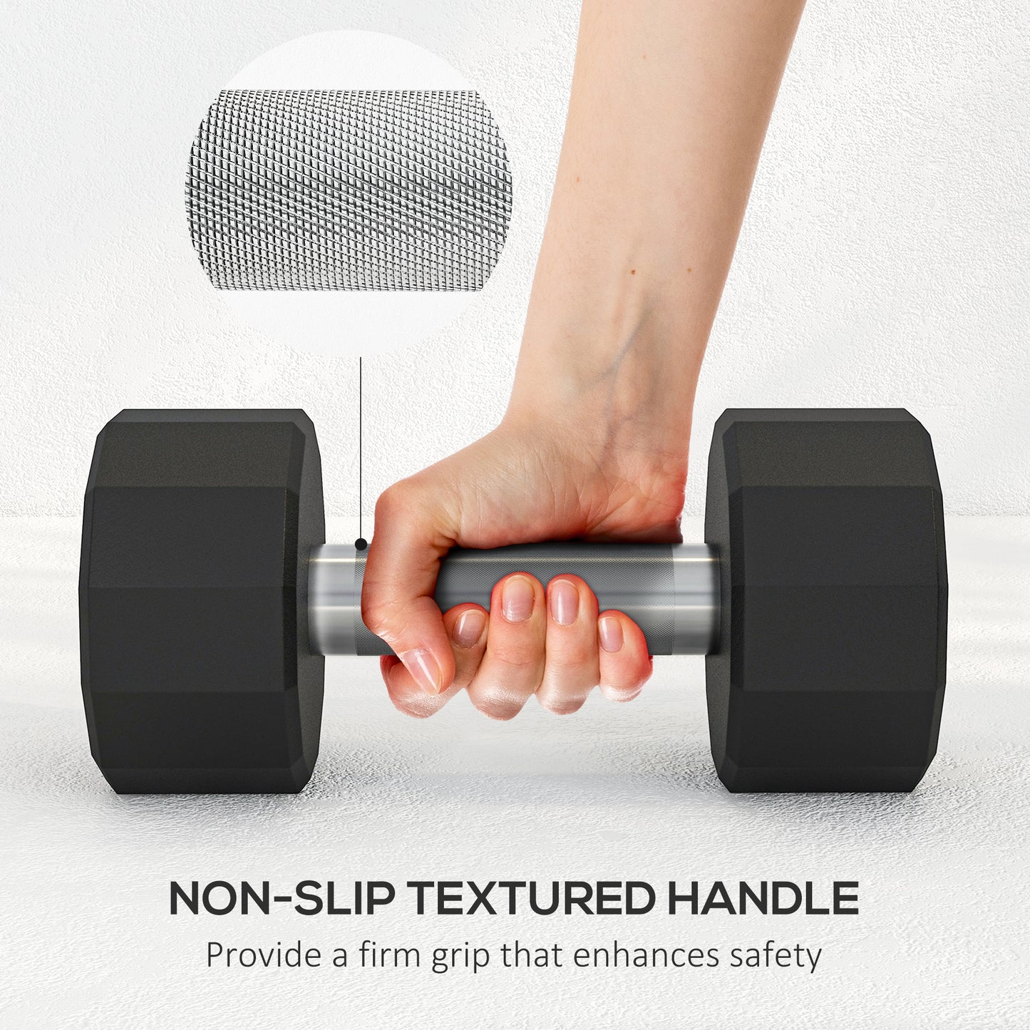 Dumbbells Weights Set with 12-Sided Shape and Non-Slip Grip for Men Women Home Gym Workout, 2 x 10kg