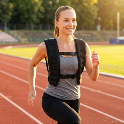 Weighted Vest, 8 kg Weight Vest with Adjustable Straps, Reflective Strips, Black