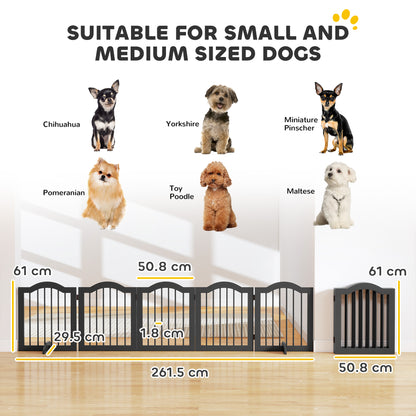 Freestanding Dog Gate Wooden Stair Gate for Dogs with Support Feet Foldable Pet Fence Safety Barrier for the House Doorway St