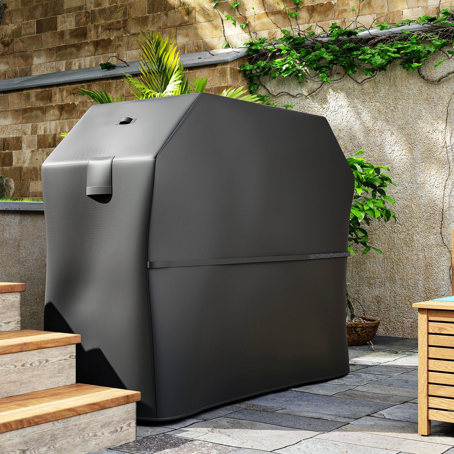 BBQ Cover for Rectangular Gas Grill, 600D UPF30+ Oxford Fabric Barbecue Cover for Waterproof Protection Rip-Proof