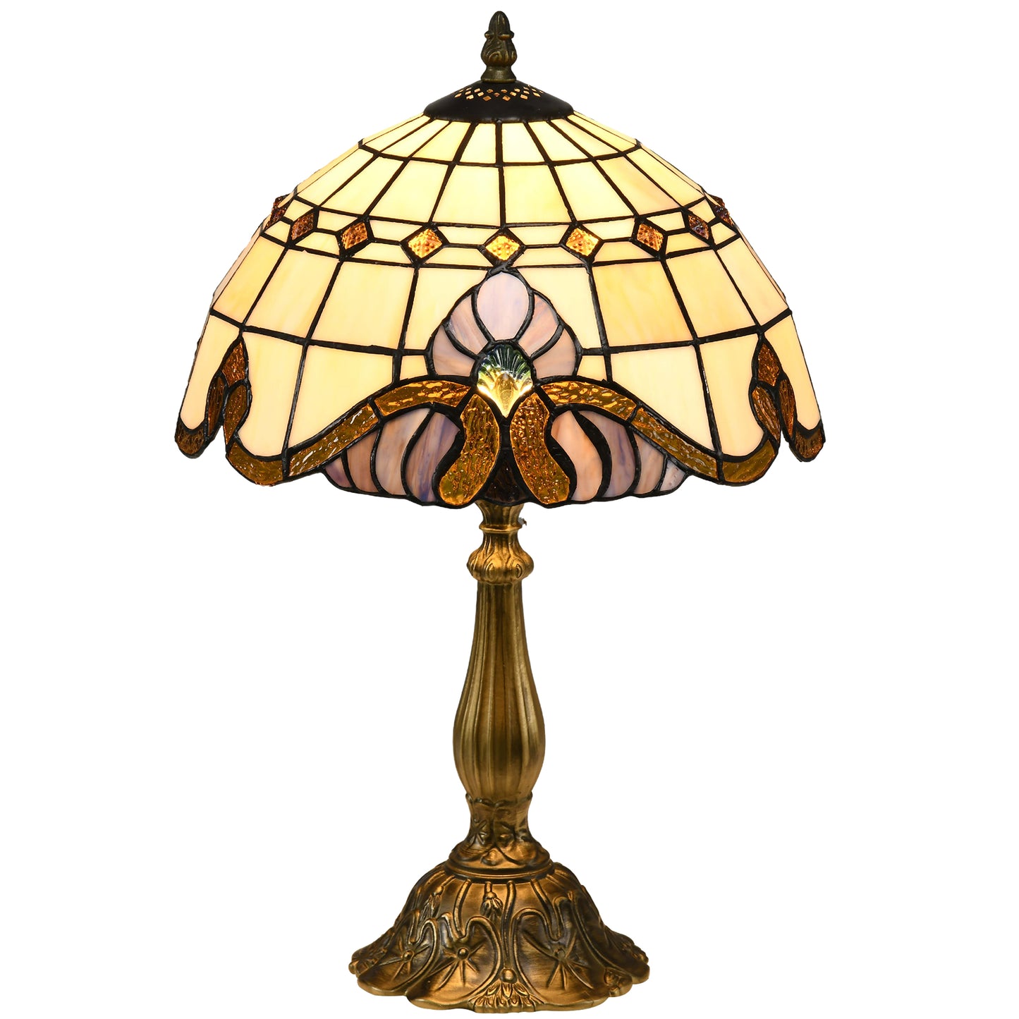 Tiffany Stained Glass Table Lamp, Handmade Antique Bedside Lamp, Decorative Night Light for Bedroom, Living room, Home