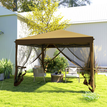 3 x 3 m Pop Up Gazebo, 420D Garden Tent Canopy with Removable Mesh Sidewall Netting, Carry Bag for Garden Patio Outdoor