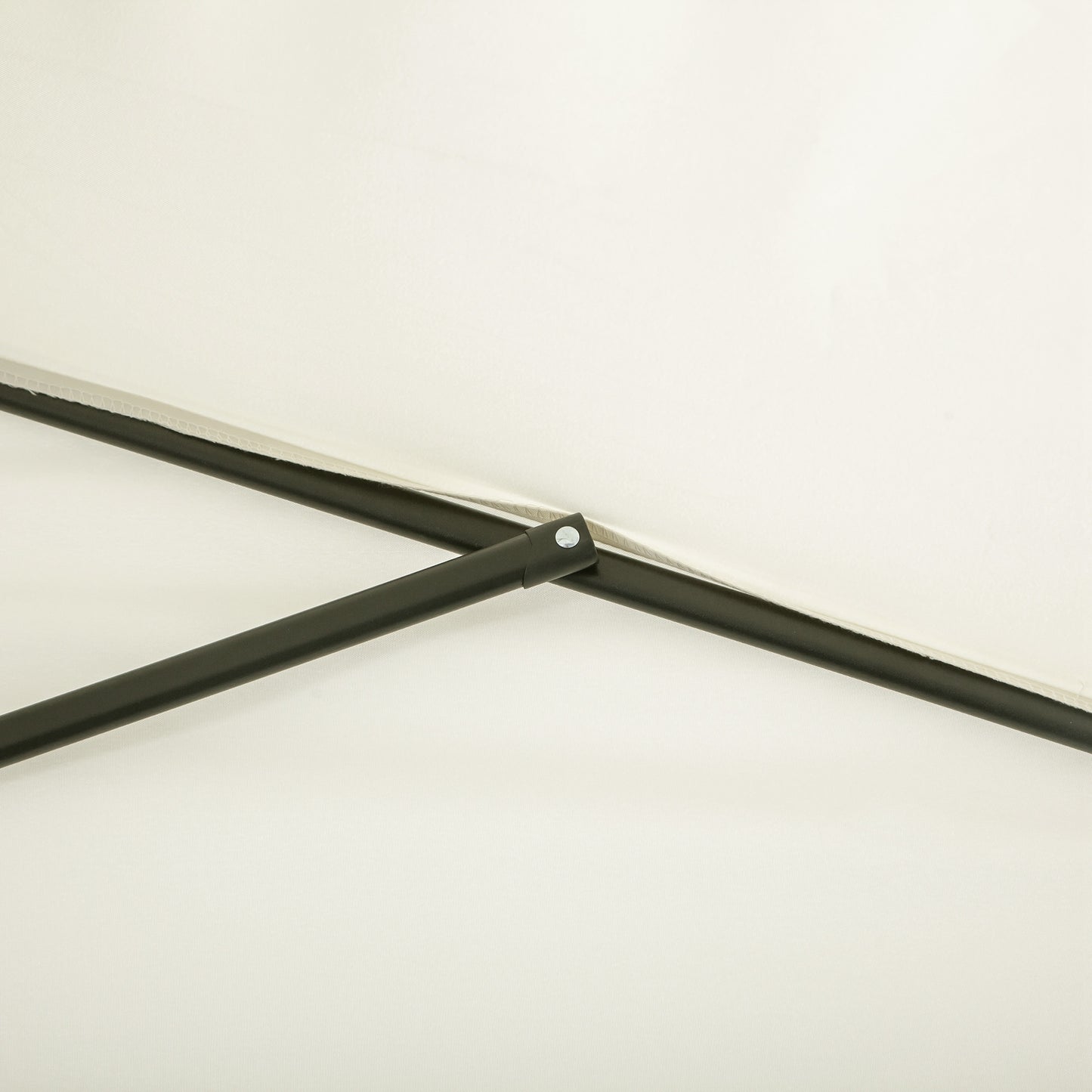 Balcony Half Parasol Semi Round Umbrella Patio Crank Handle (2.3 m, Beige)- NO BASE INCLUDED