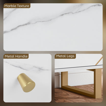 Sideboard Storage Cabinet, Modern Storage Cupboard with Adjustable Shelves and Metal Legs for Living Room, Kitchen