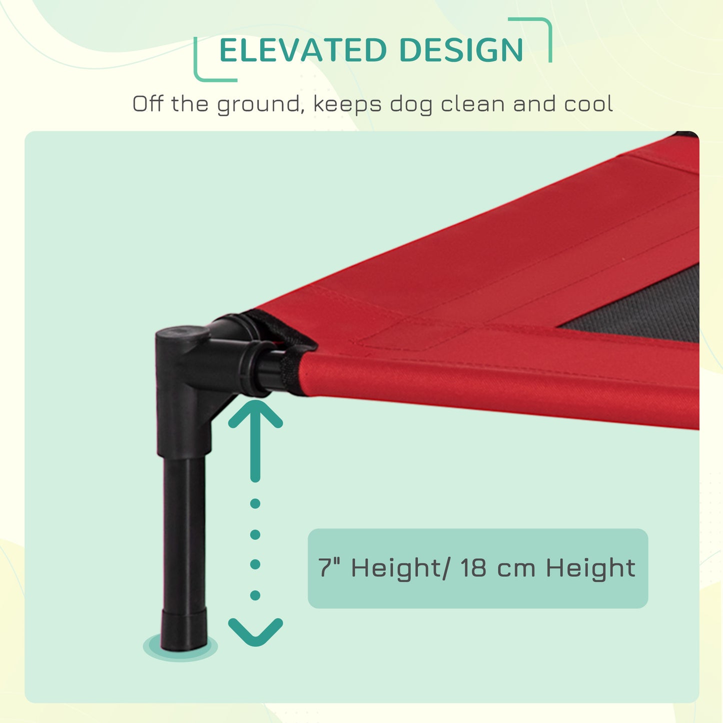 Raised Dog Bed, Lightweight Cat Elevated Lifted Portable w/ Breathable Mesh
