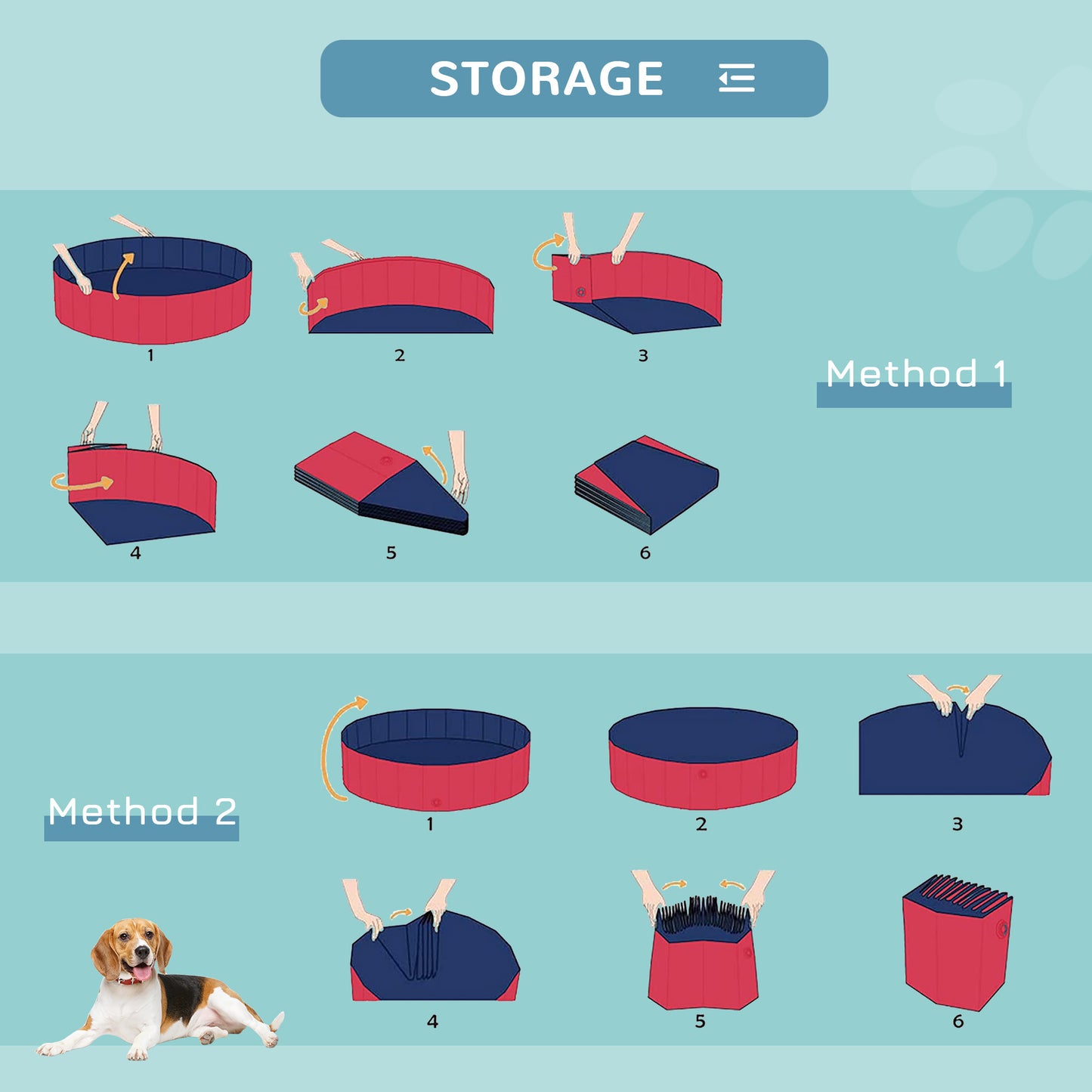 Foldable Dog Pool for Puppies and Ducks, Thickened PVC Dog Paddling Pool Bath Tub Hard Board