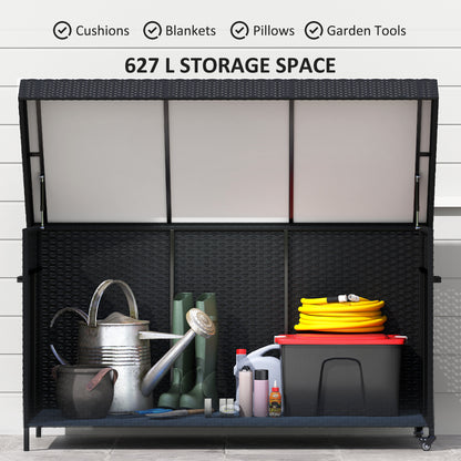 627 L Rattan Storage Box - Black