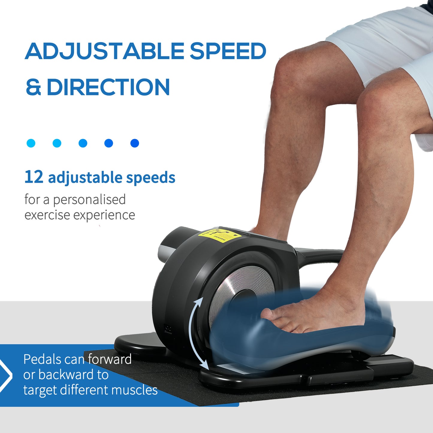 Under Desk Electric Elliptical Machine for Home, Sit Down Pedal Exerciser for Seniors with 12 Programs, LCD Monitor