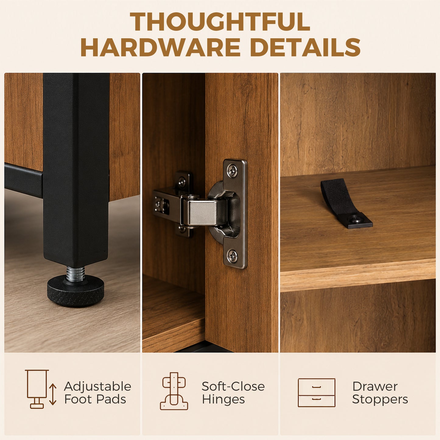 Freestanding Bathroom Cabinet, Tall Bathroom Storage Cabinet with Drawers and Shelves, Linen Storage, Brown