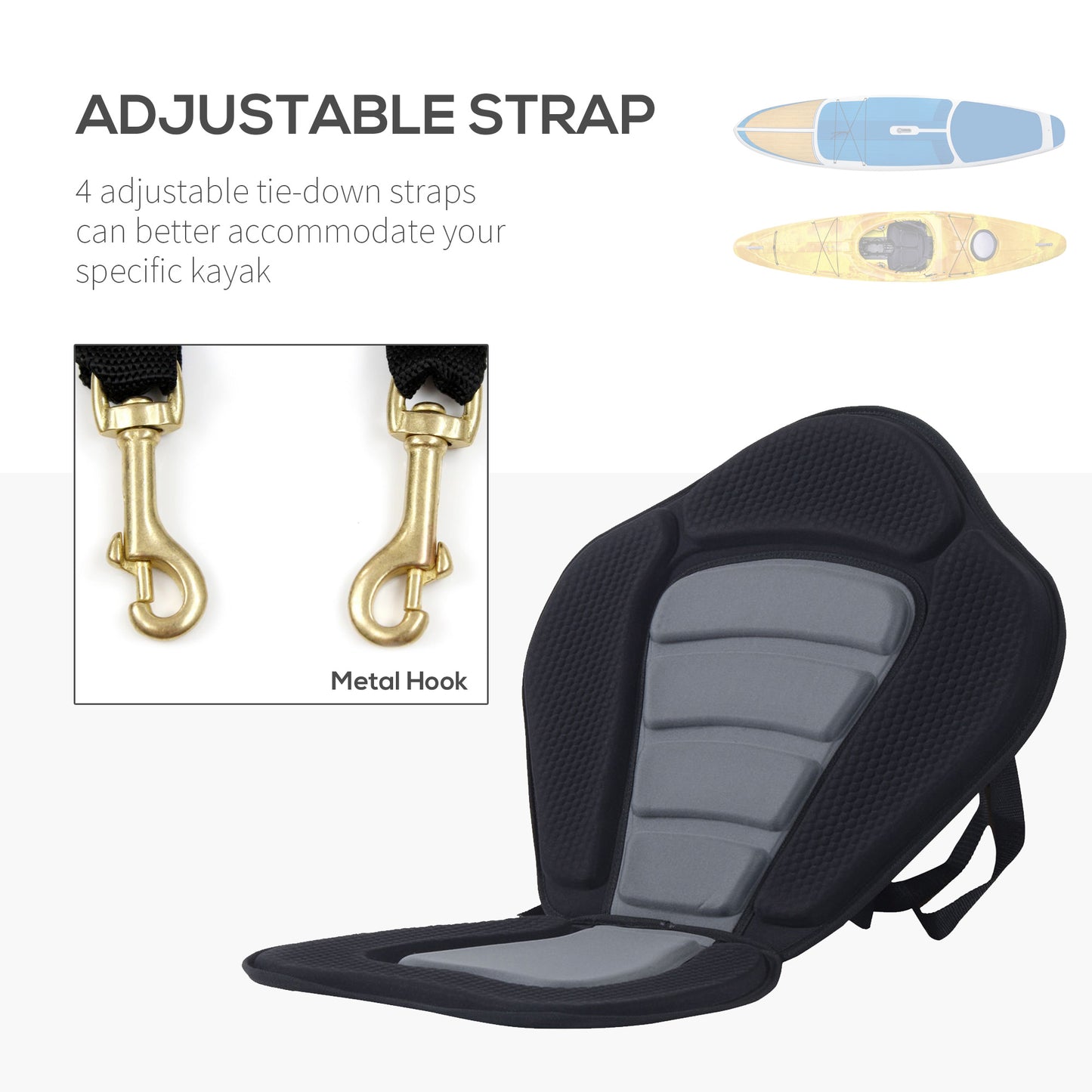 Paddle Board Seat, Detachable Kayak Seat with Padded High Backrest, Sit On Top Design, for Canoe Rafting Sports