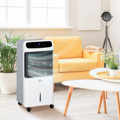 Mobile Air Cooler, 12L Tank Evaporative Ice Cooling Fan Water Conditioner Humidifier Unit with 3 Modes, 3 Speed, Remote