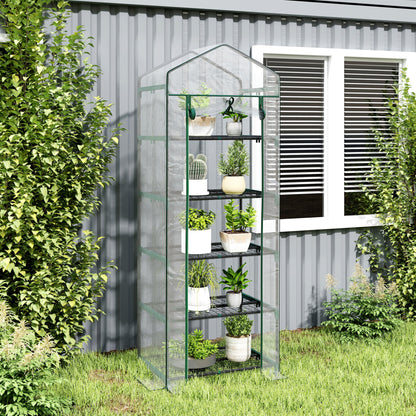 5 Tier Mini Greenhouse, Small Walk-in Greenhouse with Reinforced Plastic Cover