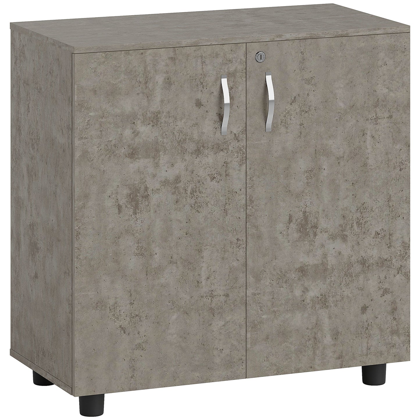Two-Tier Locking Office Storage Cabinet - Grey