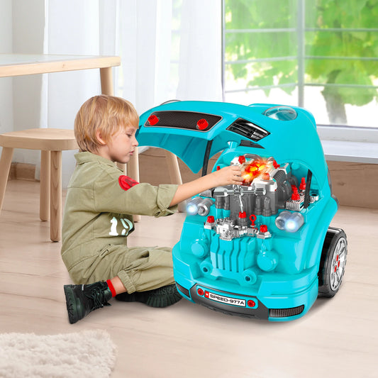 Kids Truck Engine Toy Set Take Apart Workshop - Teal