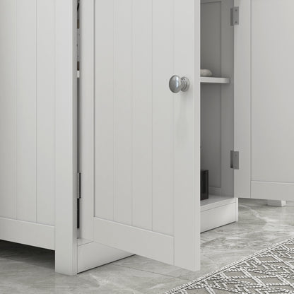 Under Sink Bathroom Storage Cabinet 2 Layers Vanity Unit Wooden - White