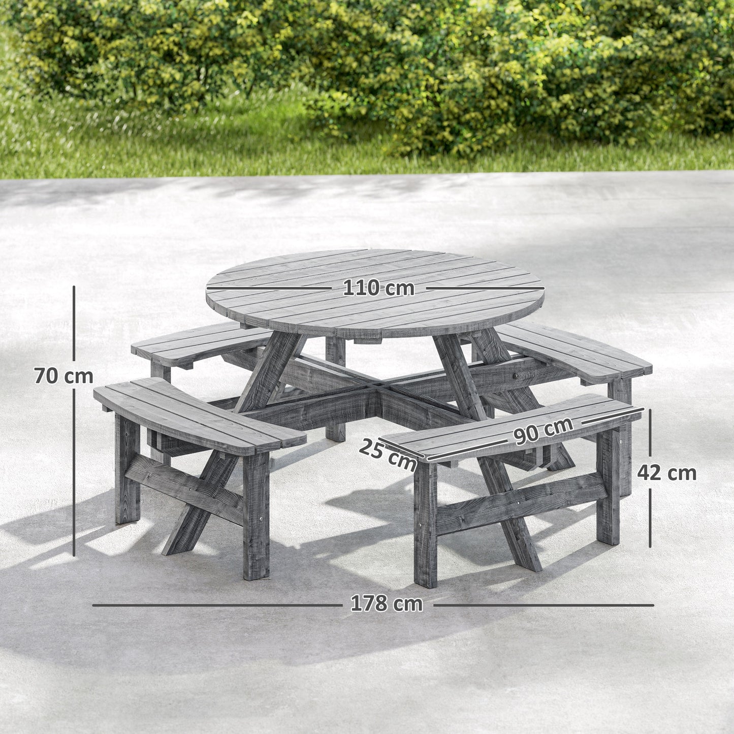 8-Seater Wooden Picnic Set-Fir Wood