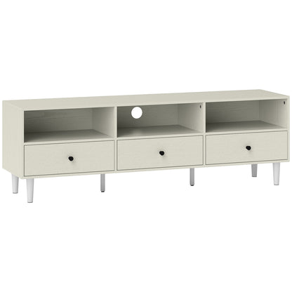 Multi-Storage Minimal TV Stand - Cream White