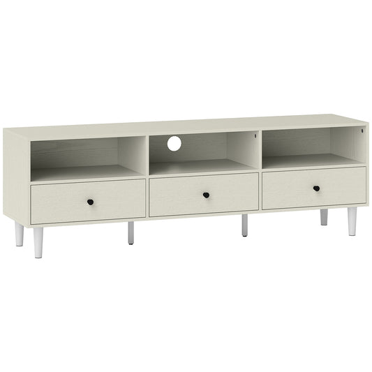 Multi-Storage Minimal TV Stand - Cream White