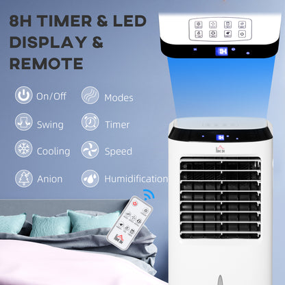Portable Air Cooler, Evaporative Anion Ice Cooling Fan Water Conditioner Humidifier Unit with 10L Water Tank, 3 Modes